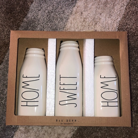 Rae Dunn Home Sweet Home Milk Bottles.
